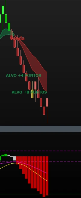 Tela do Profit durante uma operação de venda executada pelo Robô TSD